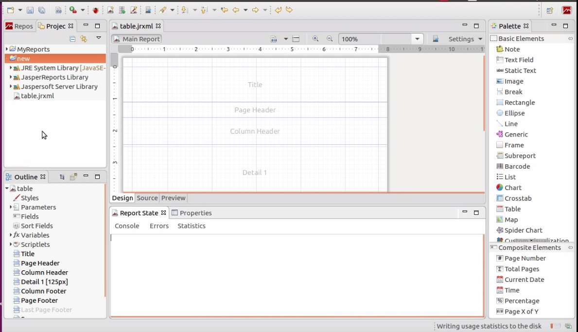 Create a dynamic table in the Jasper report with JasperSoft Studio Tutorial