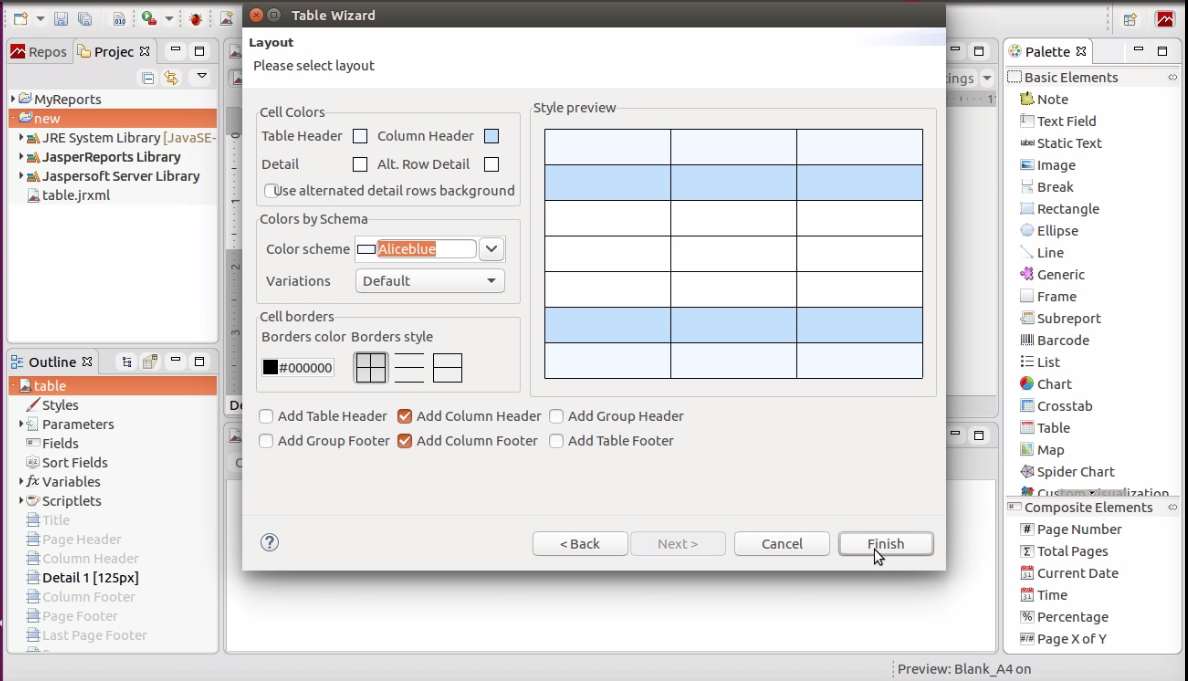 how to create a report in jaspersoft studio